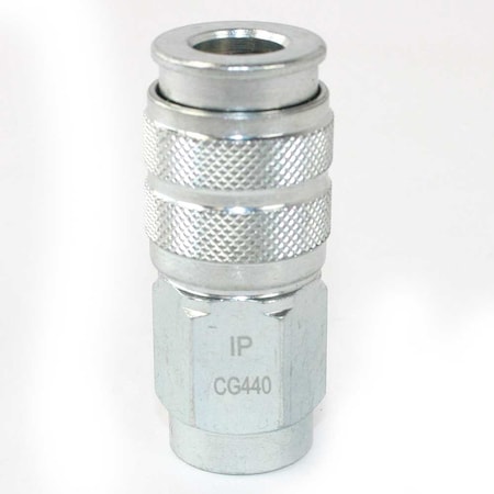 Interstate Pneumatics 1/4 Inch Universal Steel Coupler x 1/4 Inch Female NPT, PK 50 CG440-50K